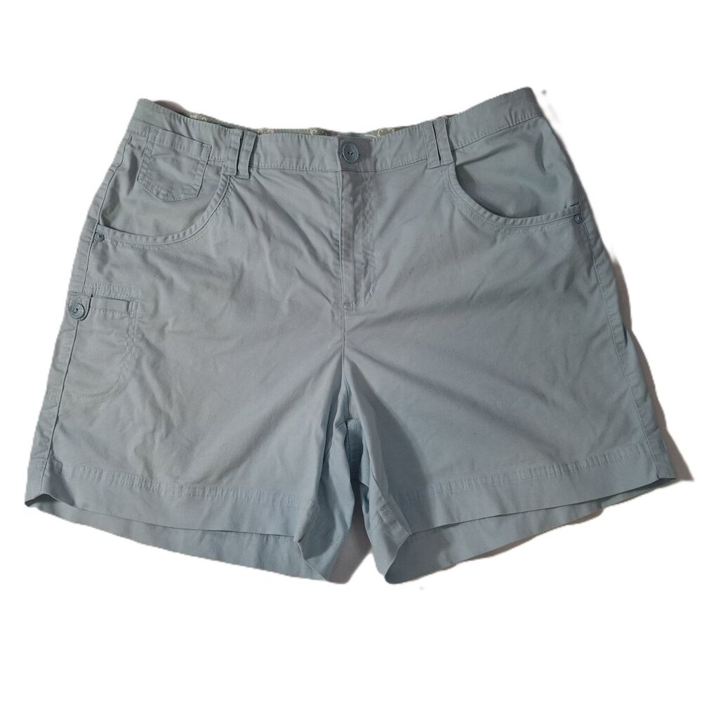 Womens Cargo Chino Boyfriend Shorts Gloria Vanderbilt Size Large High Waisted